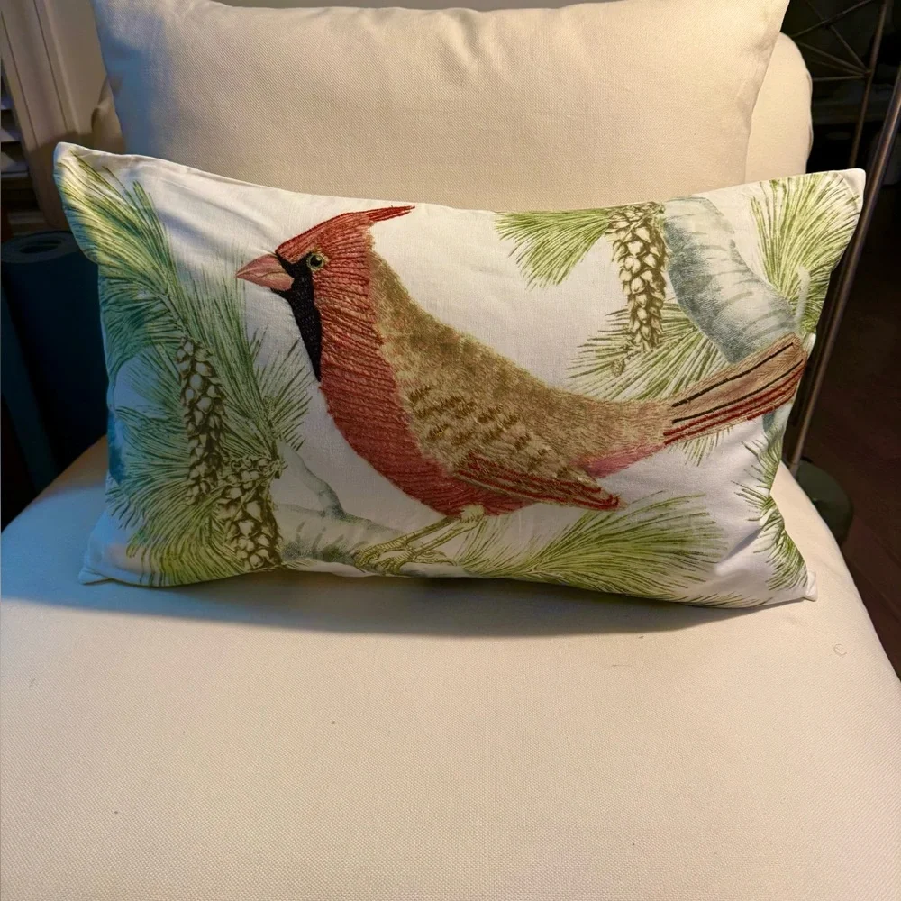 Pottery Barn Winter Fauna Cardinal Indoor Outdoor Pillow 16x 26